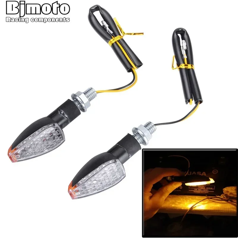 

1 Pair Universal Motorcycle LED Turn Signal Indicators Light Amber Blinker Light 14 led 12V 2W Short Motorbike Lamp