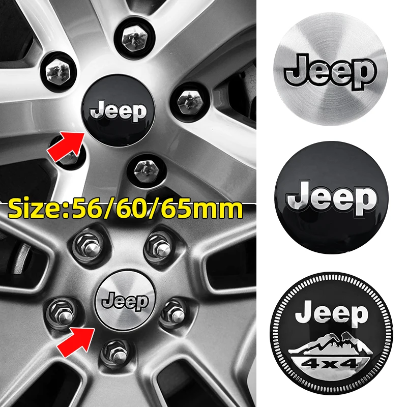 

Наклейки на центральные части колес автомобиля (4 шт.), 56 мм, 60 мм, 65 мм, эмблемы Hup для Jeep Grand Cherokee, Wrangler, Gladiator, Trailhawk, Compass, Renegade