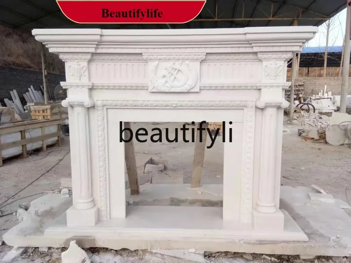 

J132 Marble fireplace French living room stone fireplace carved natural fireplace decorative cabinet