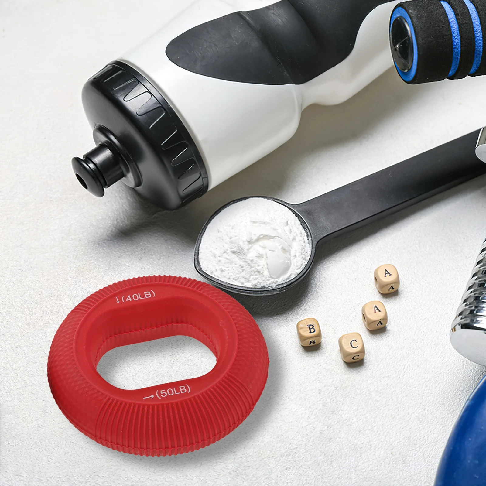 

2Pcs Silicone Hand Grip Strengthener Adjustable Resistance Finger Trainer Forearm Strength Exercise Rings Hand Strengthener Ring