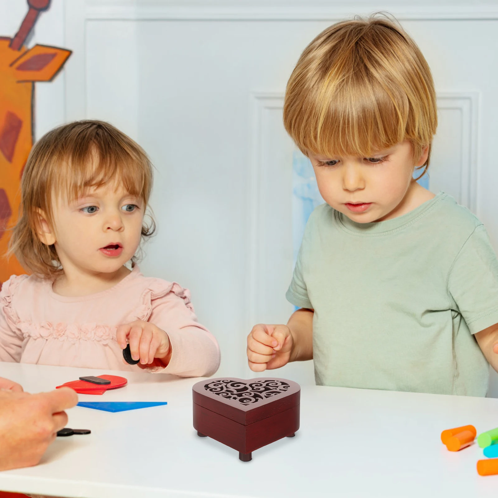 

DIY Music Box Mechanism Heart Shaped Wooden Box Perfect for Gifting and Social Gatherings Stylish Decoration Heart Shaped Case