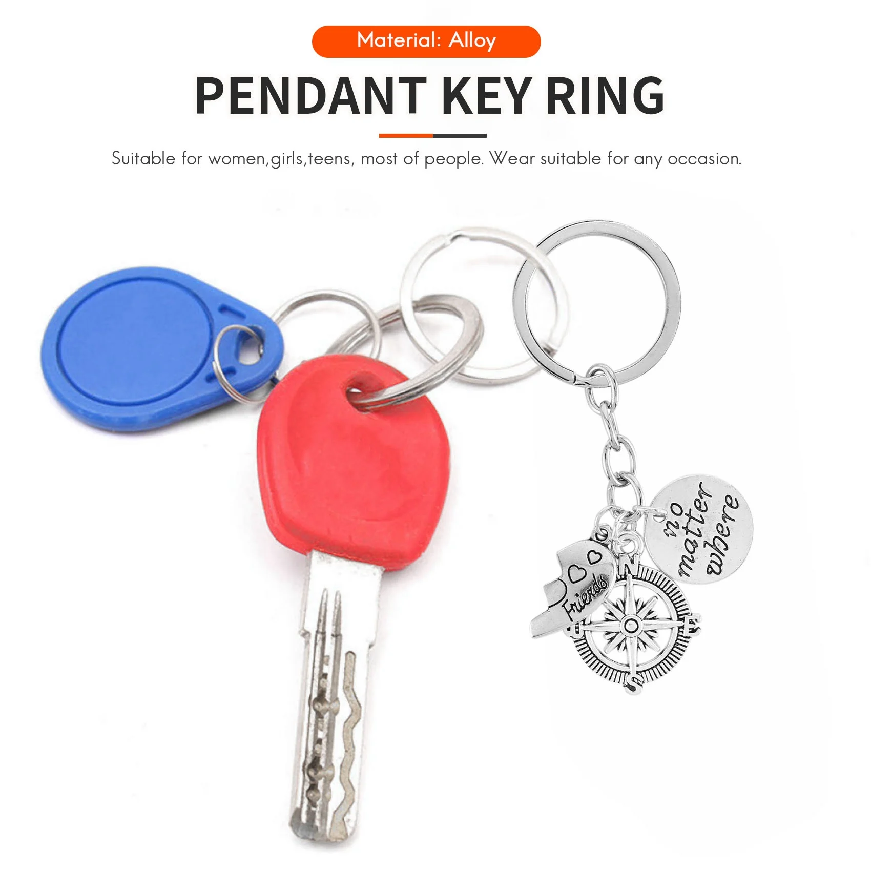 AA84 BBF Best Friends Keychains Friendship Love Gift Keyrings For Women (2Pcs)