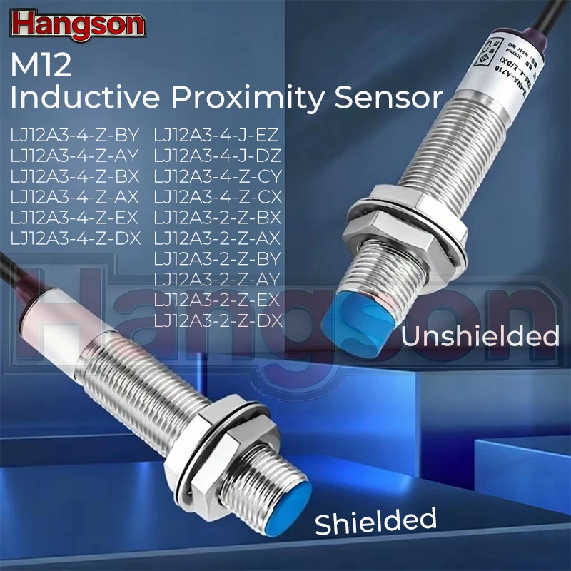 M12 Inductive Proximity Sensor 2mm/4mm Shielded Unshielded DC 6-36V 3 Wire NPN PNP NO NC Flush/Non-Flush Mount Proximity Switch