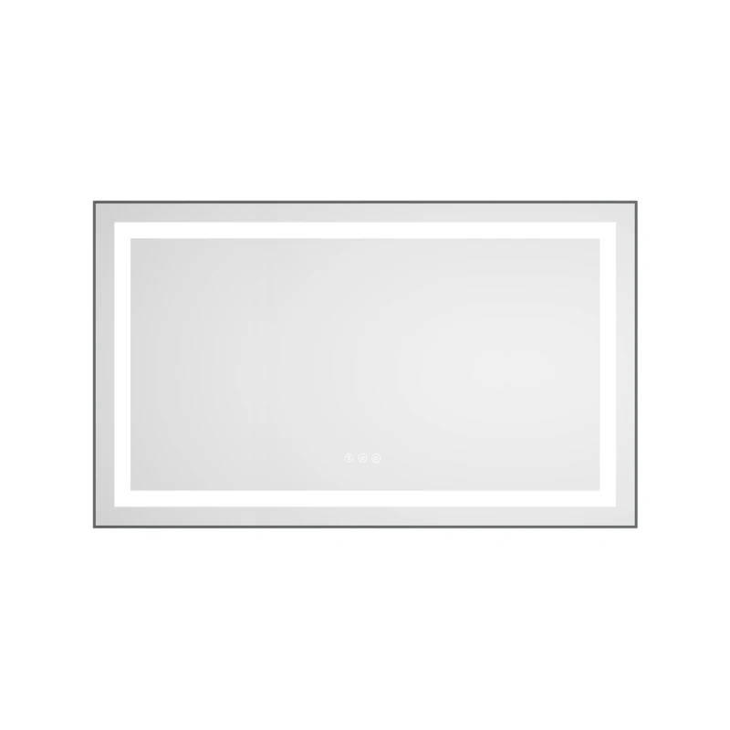 40 x 24 Inch LED Bathroom Mirror with Front and Backlight, Wall Mounted Vanity Mirror with Aluminum Frame, Anti-Fog, Memory, 3 C