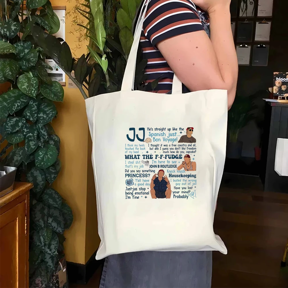 

Fashion OBX Quotes Printing Tote bag Outer Banks Pogue Life Women's Beach Bags JJ Maybank Vintage pattern casual shoulder bag