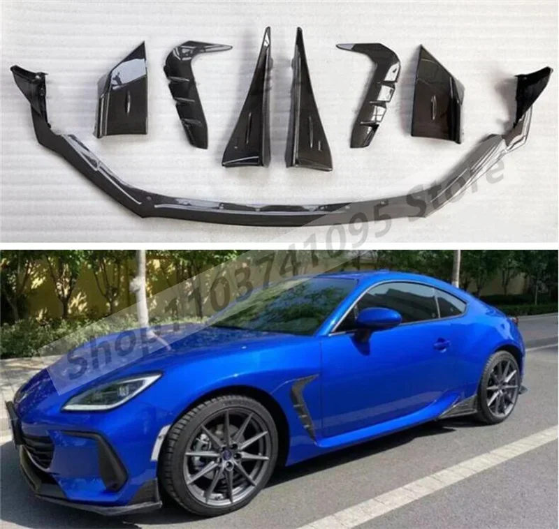 Carbon Fiber Front Bumper Lip Splitters Cup Flaps Fender Side Body Skirt Kit For Subaru BRZ ZD8 Toyota GR86 ZN8 2021-2025