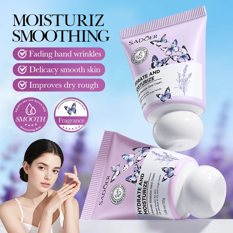 SADOER Floral Hand Cream Lily Lavender Chamomile Sakura Rose Hydrate Moisturize Repair Dry Rough Skin Anti Aging Hand Skin Care