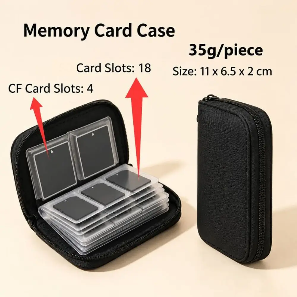 Portable 22 Slots Memory Card Wallet Shockproof Protective Card Holder Bag Lightweight Memory Card Case Camera Accessories