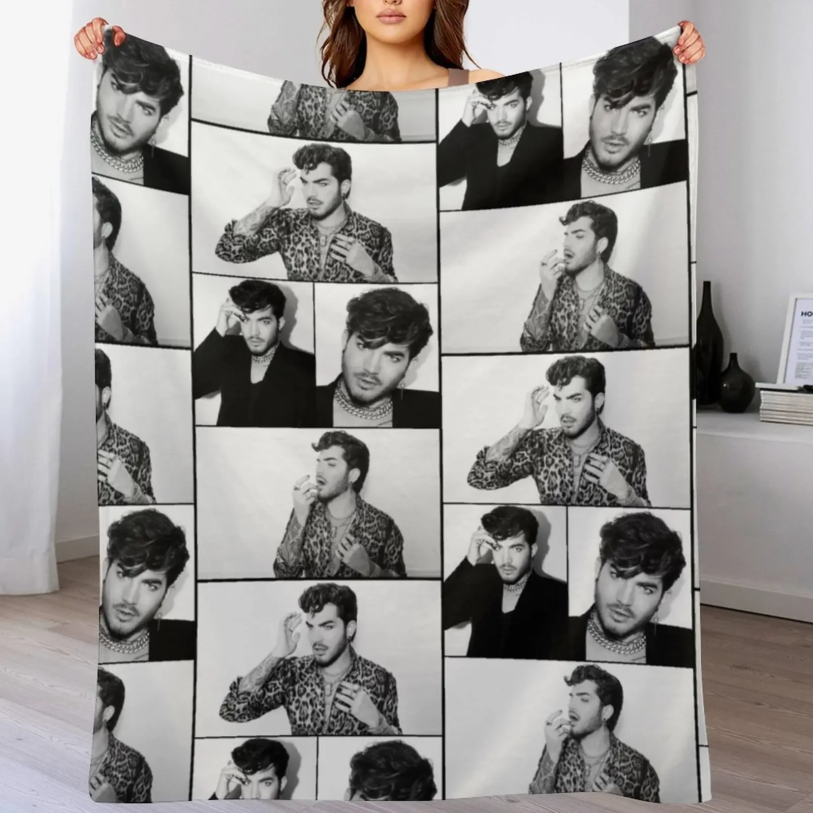 

Stunning Adam Lambert Throw Blanket Wrinkle Resistant Lightweight Blanket