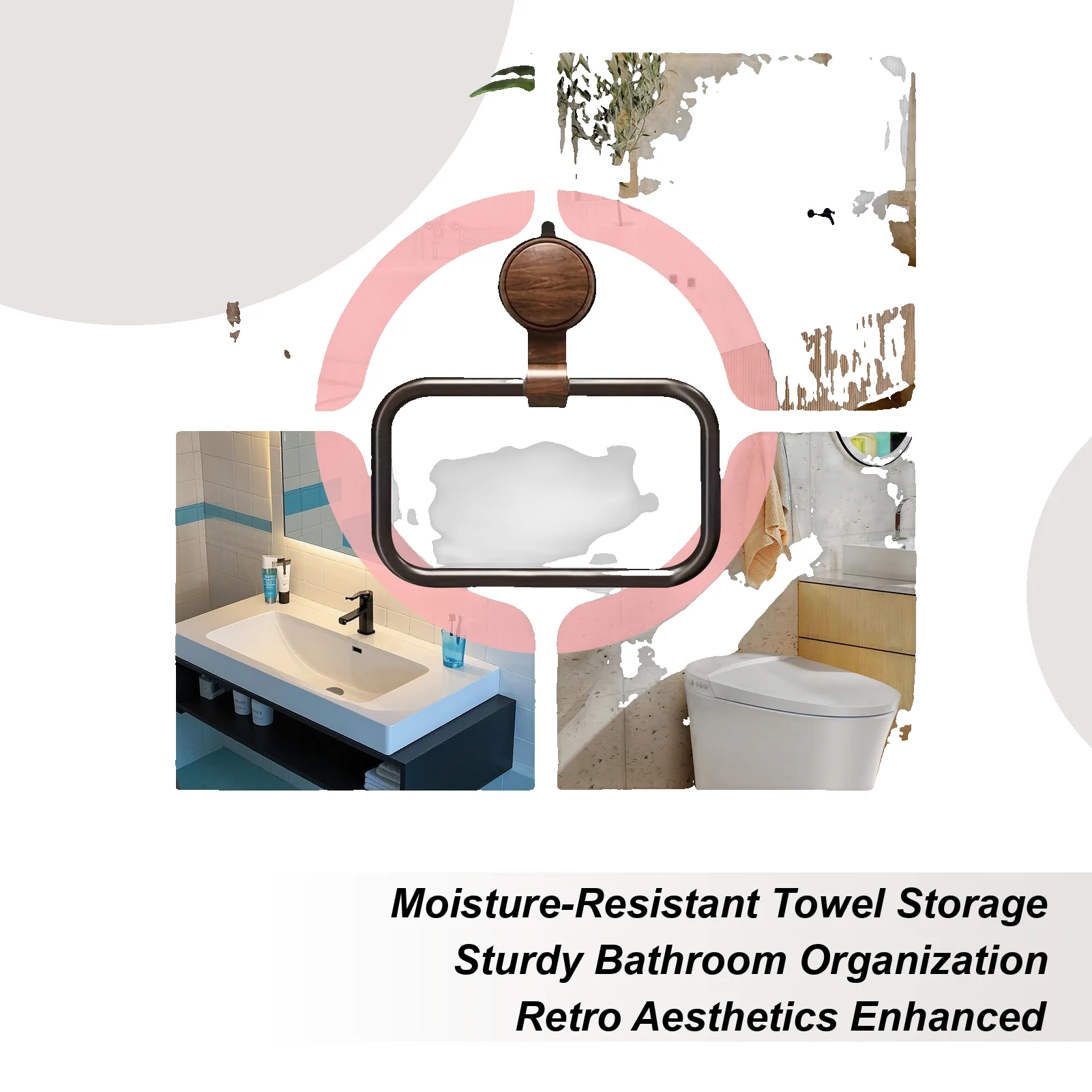 

Кольцо для полотенец для ванной комнаты, вакуумный держатель для полотенец на присоске, настенный нержавеющий стержень без дрели, аксессуары для ванной комнаты для кухни, квартиры