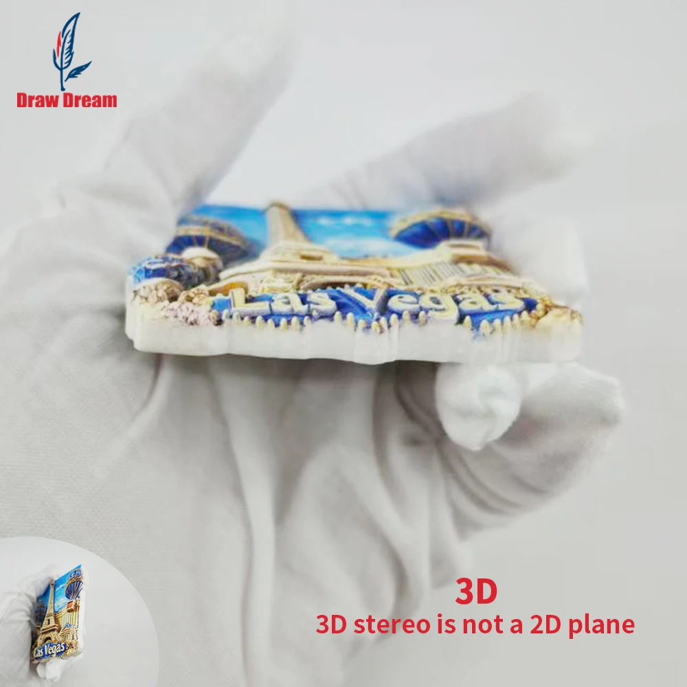 1Pc Las Vegas Creative 3D Embossed Refrigerator Magnet World Travel Souvenir Collection Suitable for Home and Office Decoration, Personalized Exclusive Travel Souvenir Magnetic Refrigerator Magnet Home Decoration, Kitchen, Room, Office, Cabinet Crafts Gift, Holiday Souvenir, Exquisite Small Gift