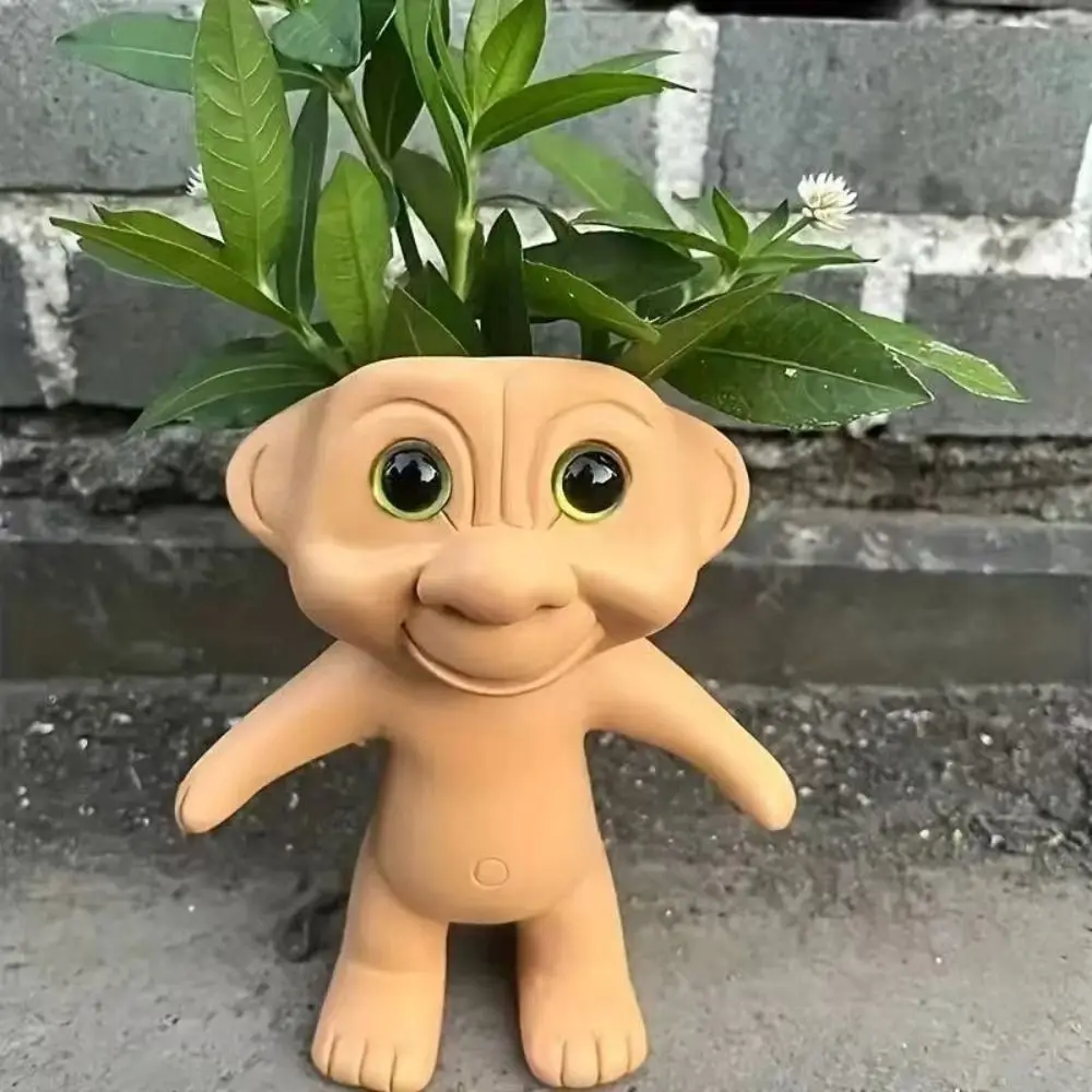 

Desktop Ornament Quirky Green Plant Flowerpot Abstract Creative Elf Vase Handicraft Cute Hydroponic Flower Holder Dining Table