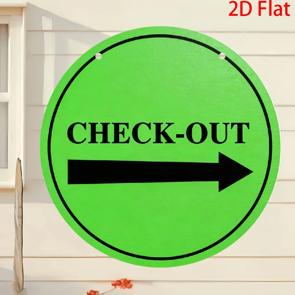 [2D Flat] Check Out Right Arrow Sign Metal 8X8 Inches Outdoor Metal Wall Rust Free UV Protected And Weather Resistant Durable In