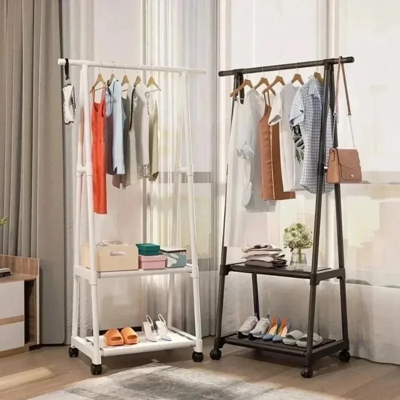 Simple drying rack, coat rack, floor-to-ceiling clothes rack, triangular folding bedroom, household indoor bag hanger.
