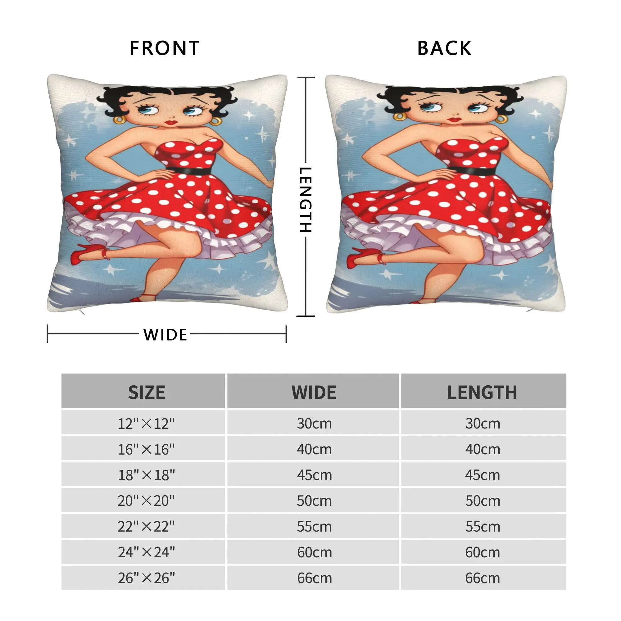 B-Bettys Boops Pillow Case  Custom Pillow Cover For Sofa Home Decoration Fashion Pillowcases