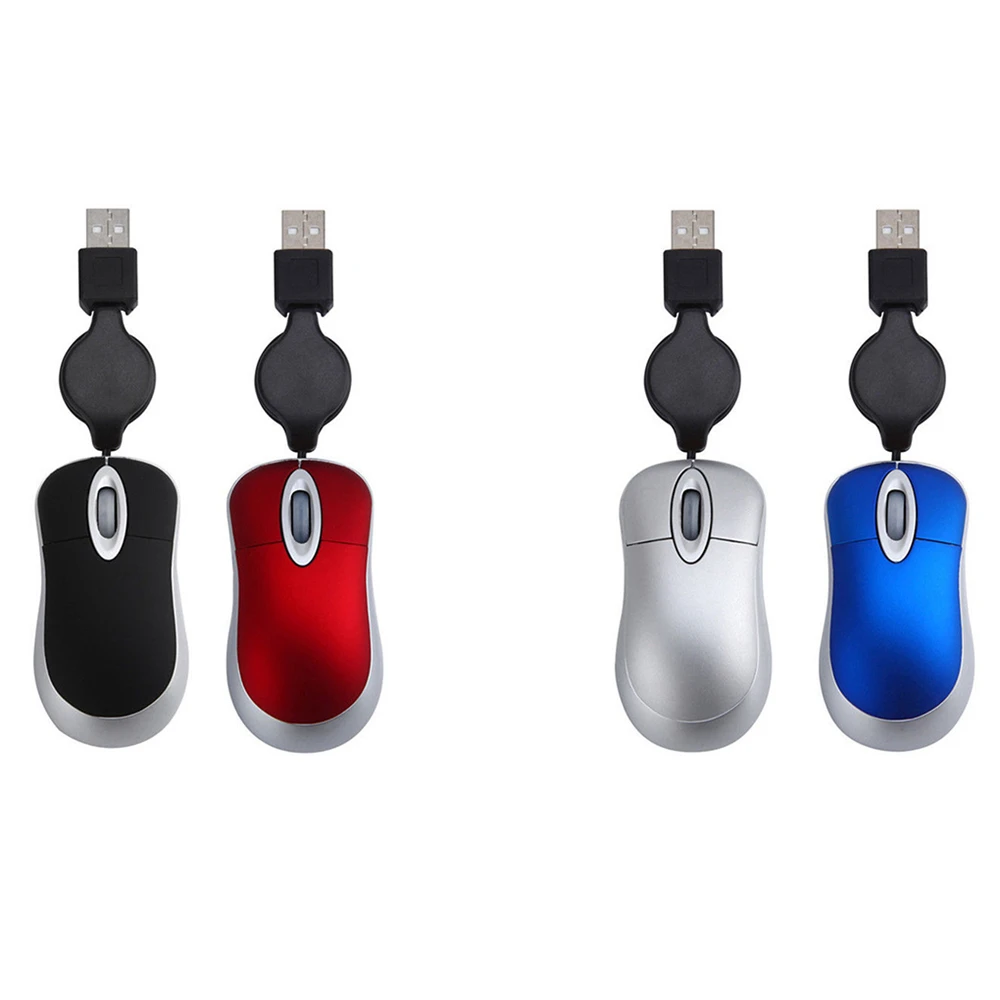 แบบพกพา Mini USB สายเมาส์ออปติคอลเมาส์ Mini Retractable Ergonomics สำนักงานบ้านเม้าส์สำหรับ PC คอมพิวเตอร์แล็ปท็อป