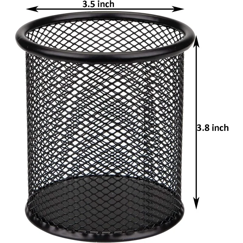 12 عبوة من حامل الأقلام المعدنية للمكتب - منظم أقلام المكتب الشبكي الأسود #2