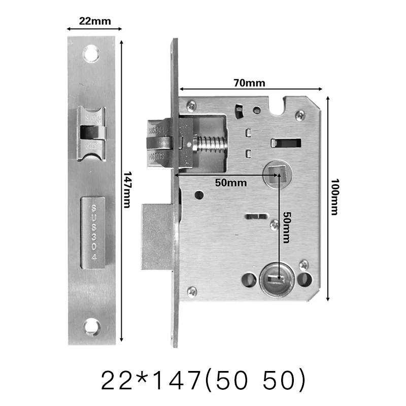 PHIPULO Stainless Steel Electronic Lock Body 5050 Specialized Mortise For Tuya Face Recognition Fingerprint Smart Door Lock