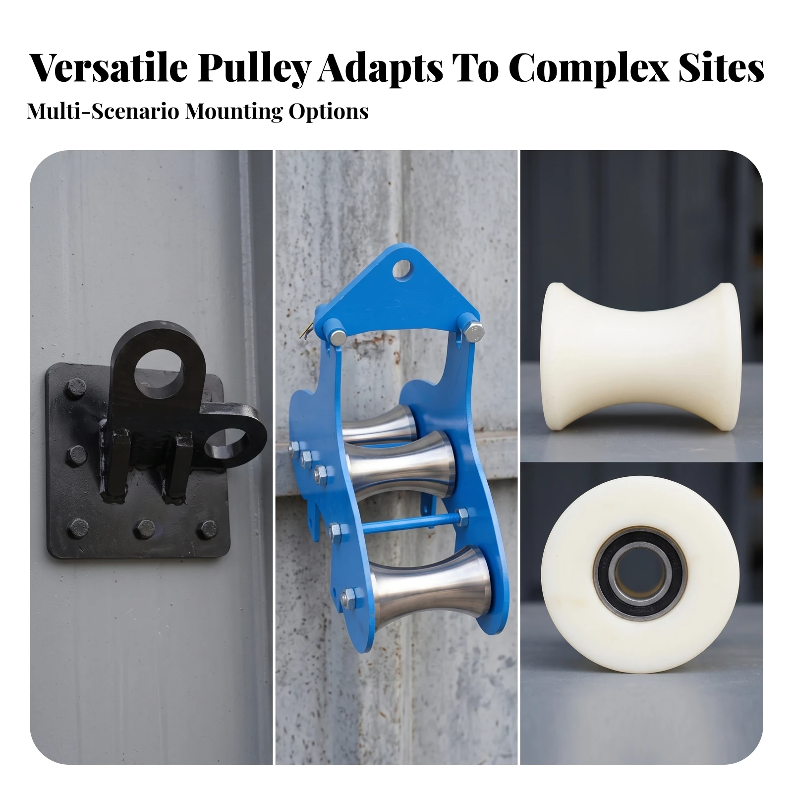 Cable Laying Pulley Heavy-Duty Cable Guide Pulley Wire Pulling Sheave Metal-Framed Low-Friction for Electricians