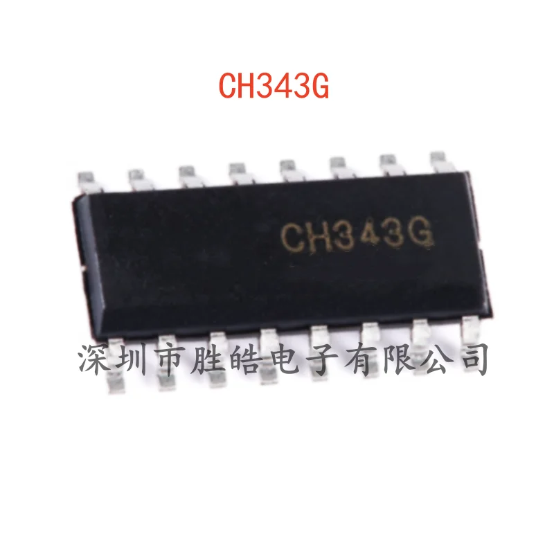 (10PCS)  NEW  CH343G   CH343   USB To High-Speed Serial Port Chip   SOP-16   CH343G    Integrated Circuit