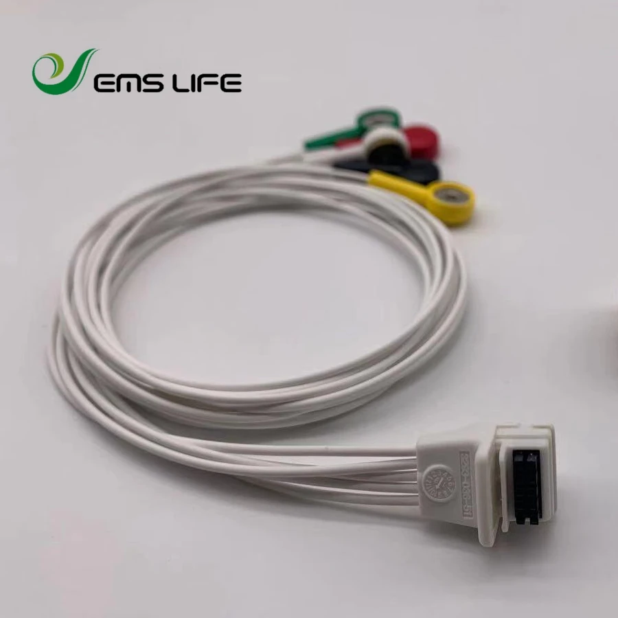 

2018 wholesale Miraclink holter ecg cable 5 lead snap