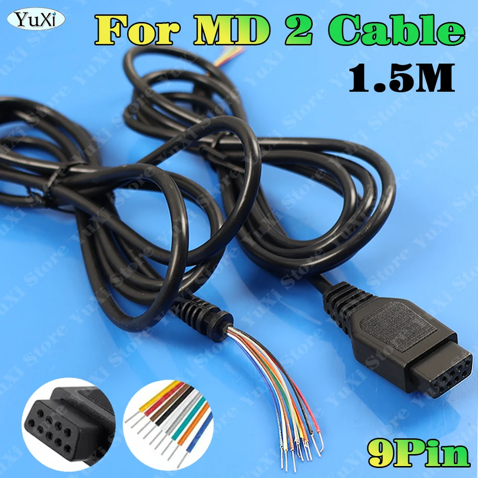 9Pin Extend Cable For Sega Genesis 2 MD 2 Control Cable Cord for