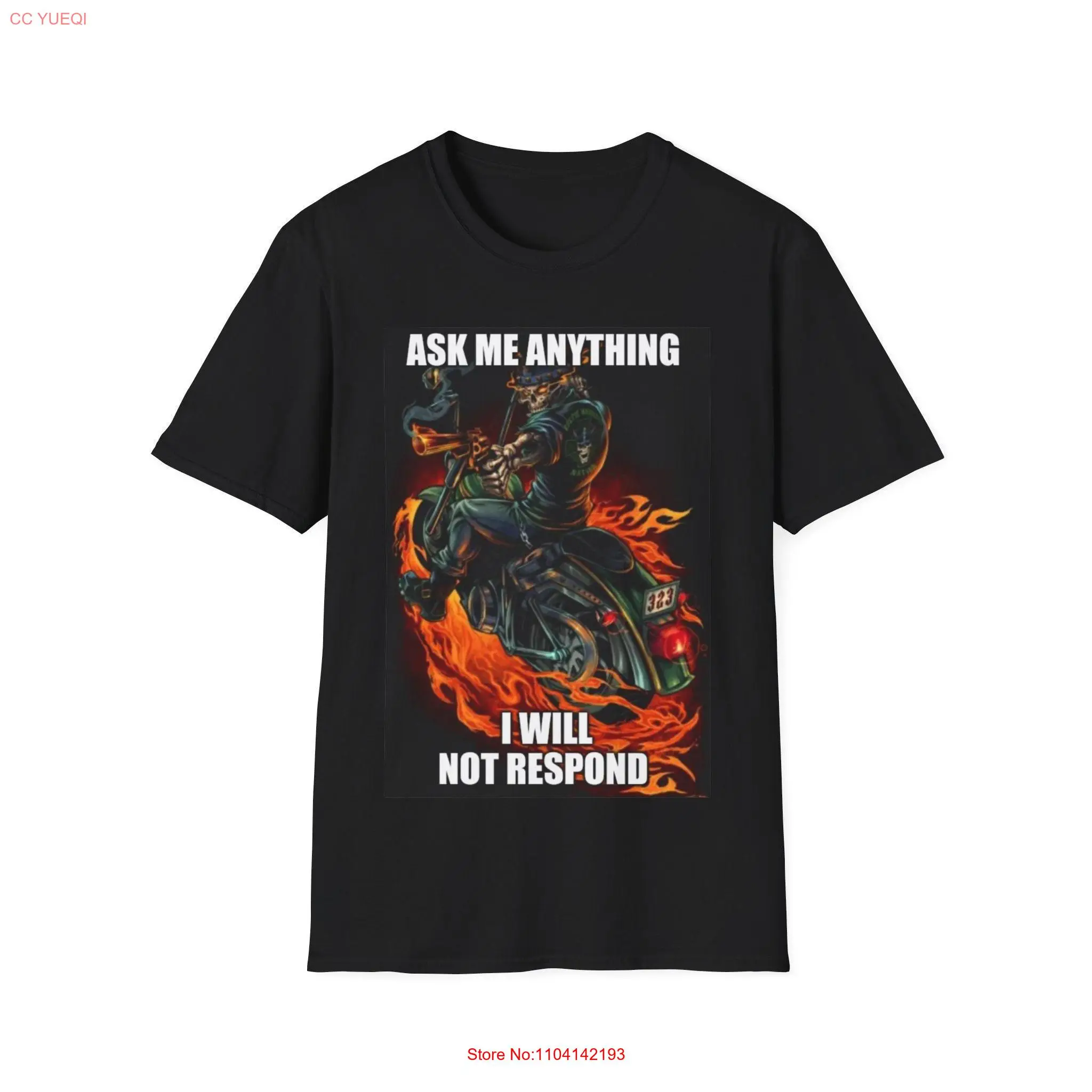 Ask Me Anything I Will Not Respond Funny Meme Evil Skeleton on Horse Hard Antisocial T Shirt for Introvert