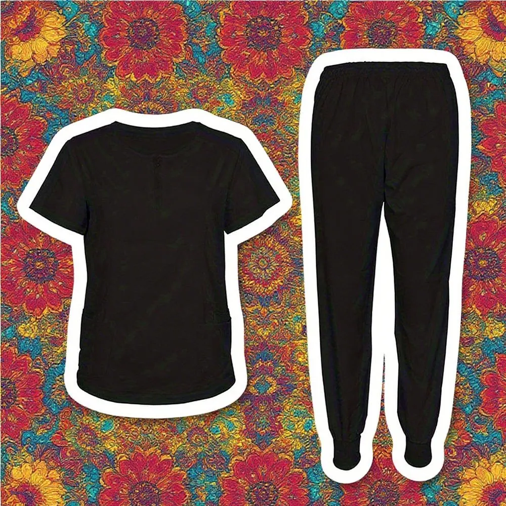 

Hospital & Beauty Salon Nurse Workwear: Summer Short-Sleeve Split Set with Elastic & Quick-Drying Features