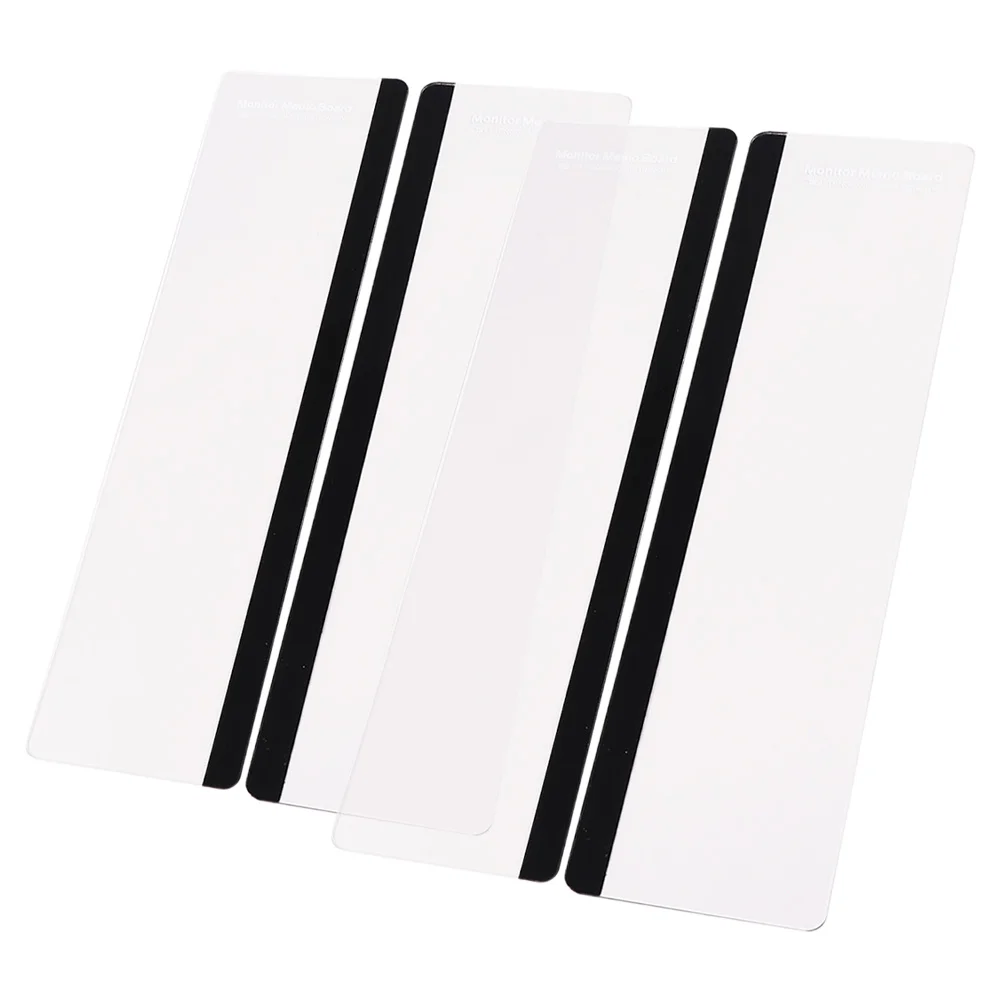 4pcs Monitor Memo Acrylic Computer Side Holder Desktop Message Board For Office Desk Organizer Small Dry Erase