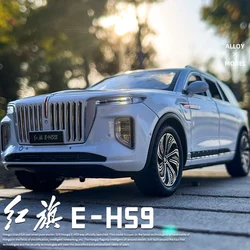 HONGQI E-HS9 SUV 합금 신에너지 자동차 모델, 다이캐스트 금속 장난감 차량, 하이 시뮬레이션 사운드 및 라이트, 어린이 선물, 1/24