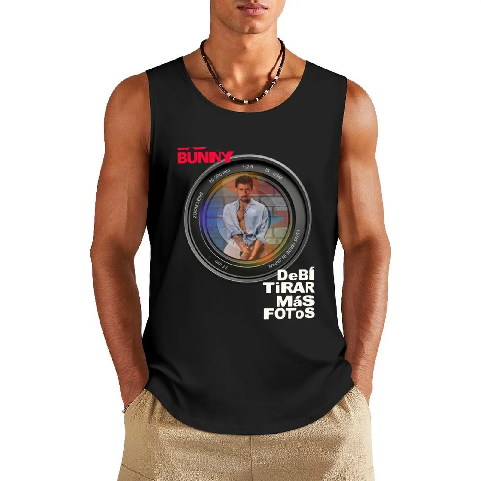 

Bad Bunny - DTMF lens Tank Top man vest Men's sleeveless t-shirt t shirts