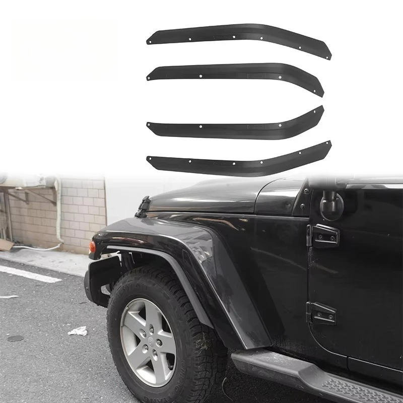 4PCS Wide Wheel Fender Flares Extension for JK JKU 2007-2018, Front Rear Fender Flares