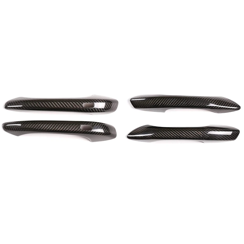 Car Exterior Door Handle Cover Trim Accessories Dry Carbon Fiber Parts For Porsche 911 2012-2018 718 2016-2019, Without Holes