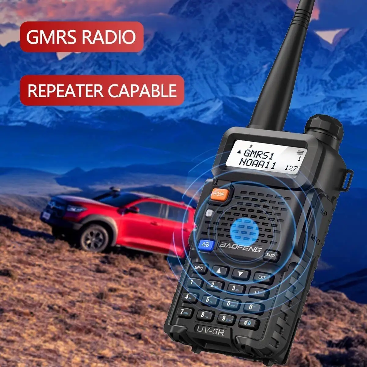 Baofeng UV-5R GMRS Walkie Talkie Band ganda VHF UHF, Radio dua arah genggam isi ulang daya tinggi NOAA UV5R UV 5R