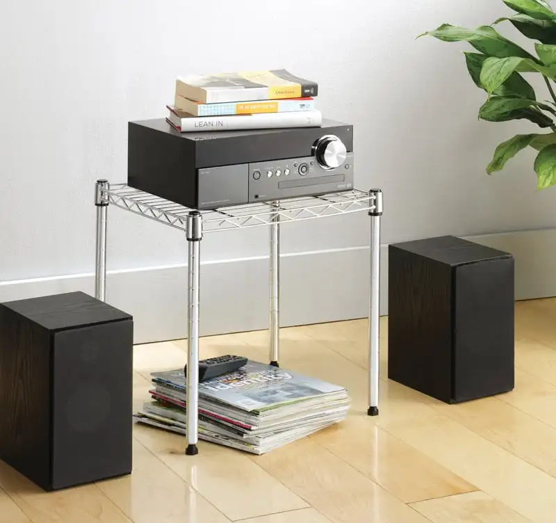 Whitmor Supree Stacking Shelf and Organizer -Heavy-Duty - Adjustable, Chrome, For Adult Use