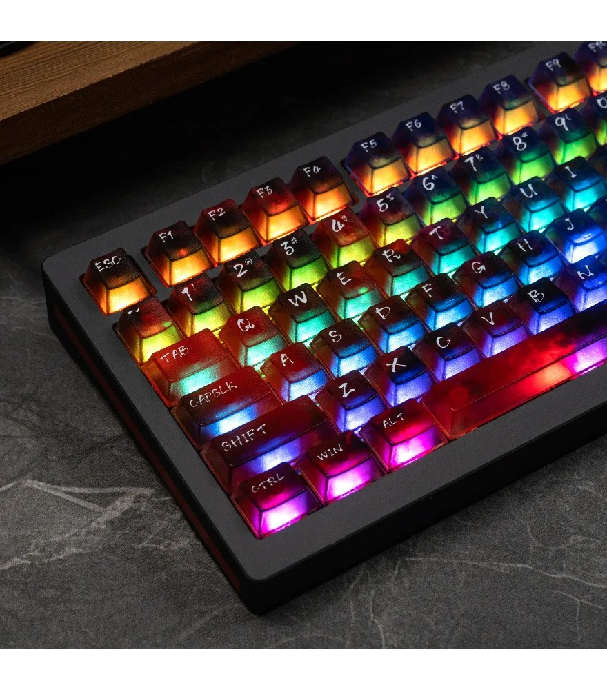 

Neon gradual change keycap PC five-sided fog through ai3D pad printing 119 keys original factory suitable for wooting