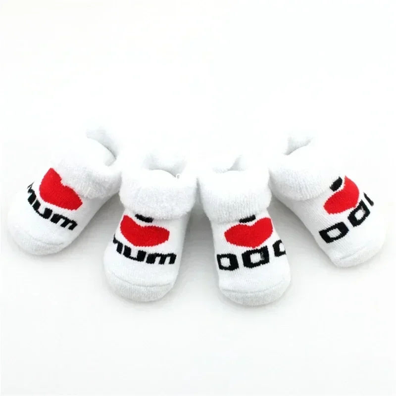 Baby Socks Cotton Cute Girls Boys Love Dad Love Mum Newborn Kids Socks Toddler Baby Floor Bedding Socks Baby Cheap Stuff