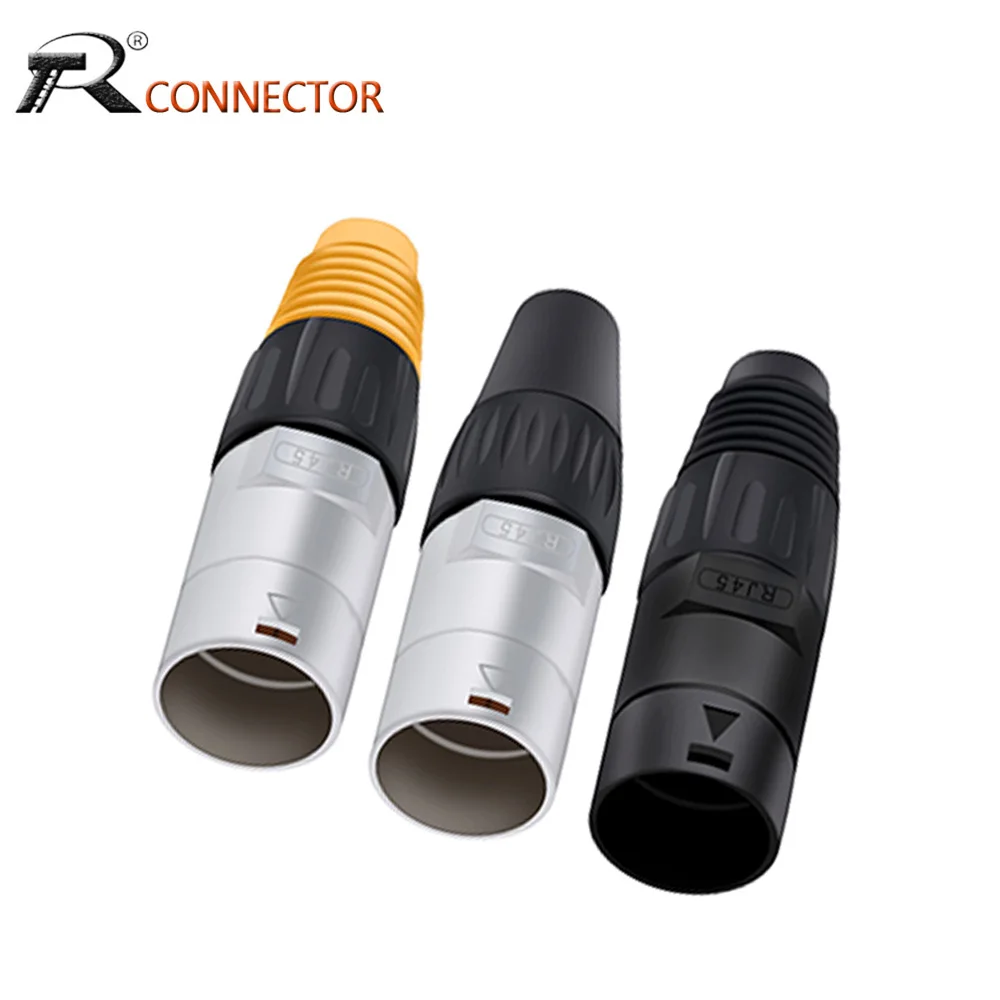 10pcs RJ45 Conector de rede à prova d'água RJ45 Plugue macho Conector Ethernet 3 cores disponíveis para atacado