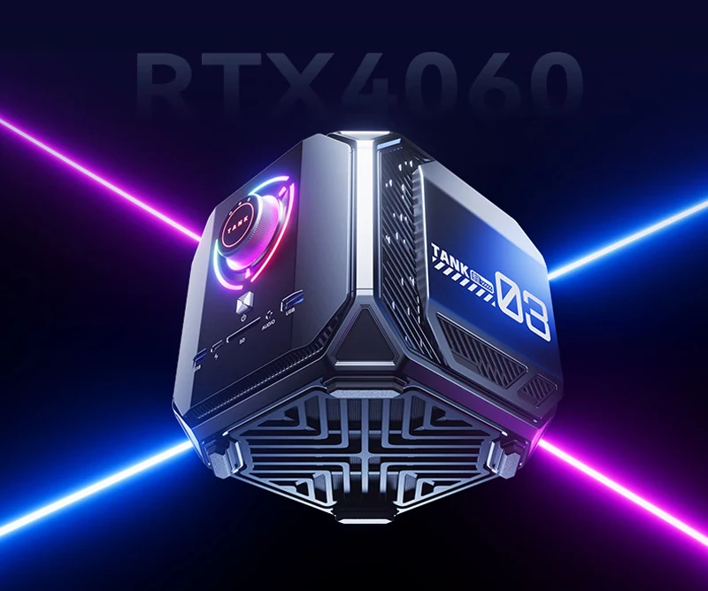 Mini PC dedicato TANK Nvidia RTX4060 8G Intel Core I9 12900H Gamer Computer desktop PCIE 4.0 Wifi 6 Bt5.0 4 * Display Type-C