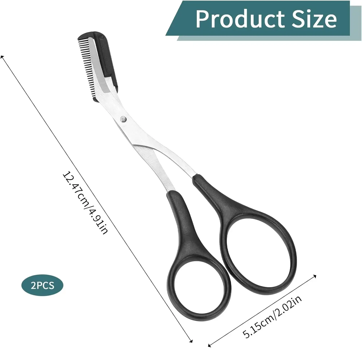 Precision Eyebrow Trimmer Scissors with Comb for Hair Removal - Professional Men Women Eyebrow Scissors