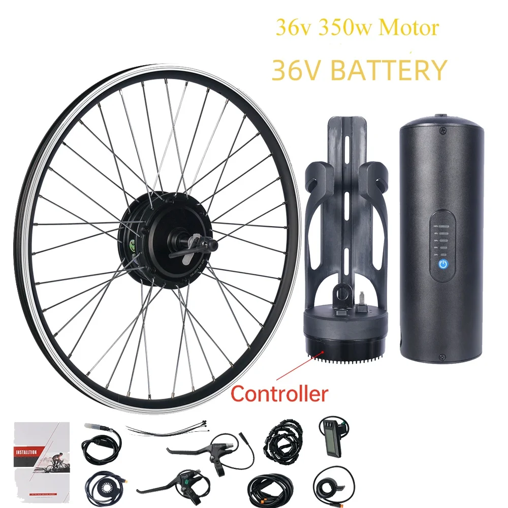 Electric Bike Conversion Kit  36V 7AH 10.5AH Bottle EBike Battery Ebike Kit Mountain Bicycle 350W Rear Brushless Hub Motor 26''