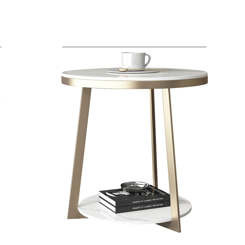 Table Ronde d'Angle de Service Simple, Mobilier Nordique, Table de Salle à Manger, Table de Nuit Légère