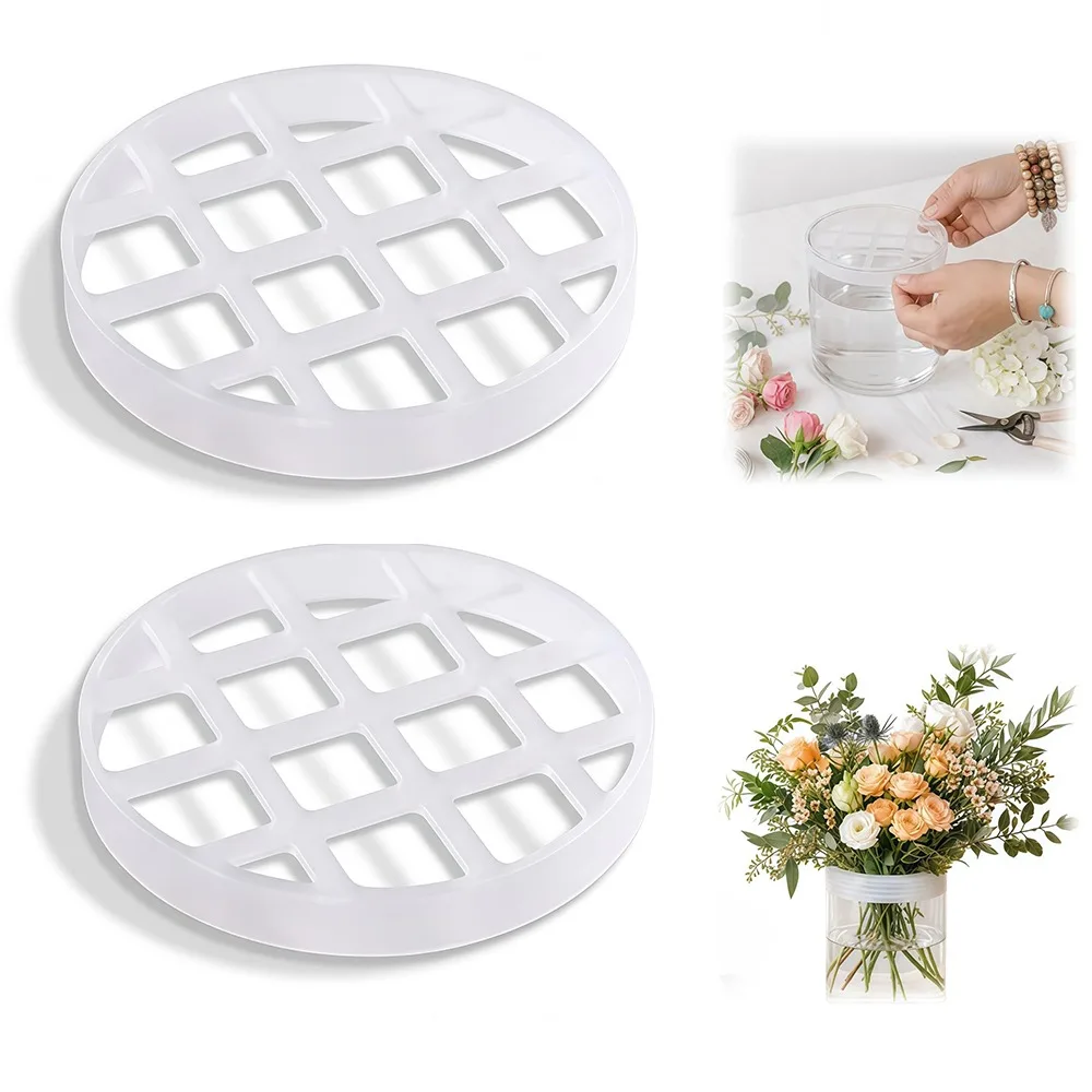 1/2Pcs Silicone Silicone Flower Arranging Grid Washable Flexible Reusable Flower Arranger Stretchable Stretchable Structure