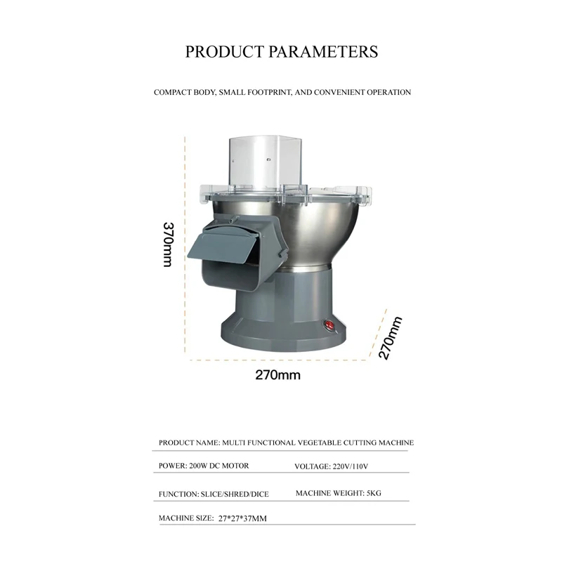 New Multi-Functional Vegetable Fruit Cutting Machine for Restaurant Use Vegetable Processing Plant Core Motor Engine Components