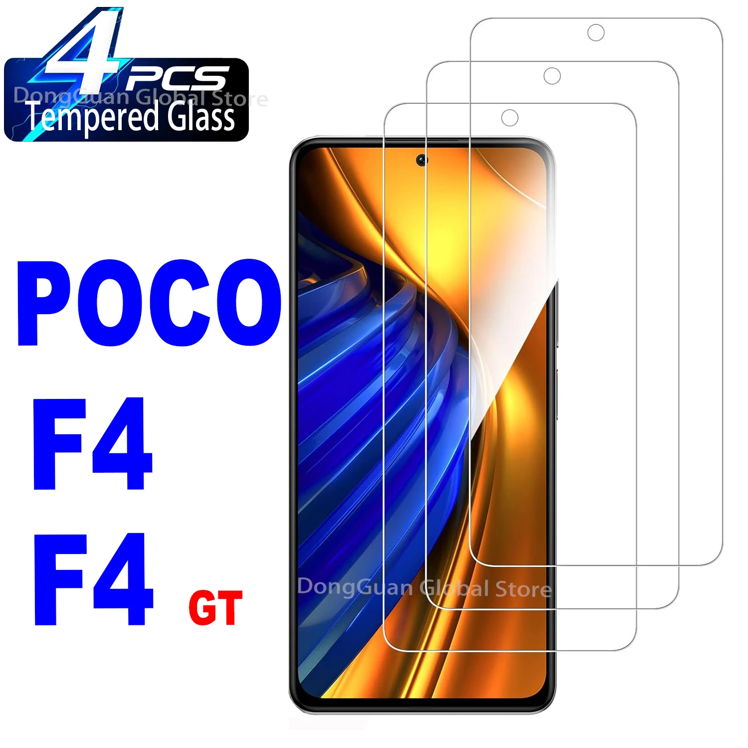 2/4Pcs High Auminum Tempered Glass For Xiaomi POCO F4 Screen Protector Glass Film