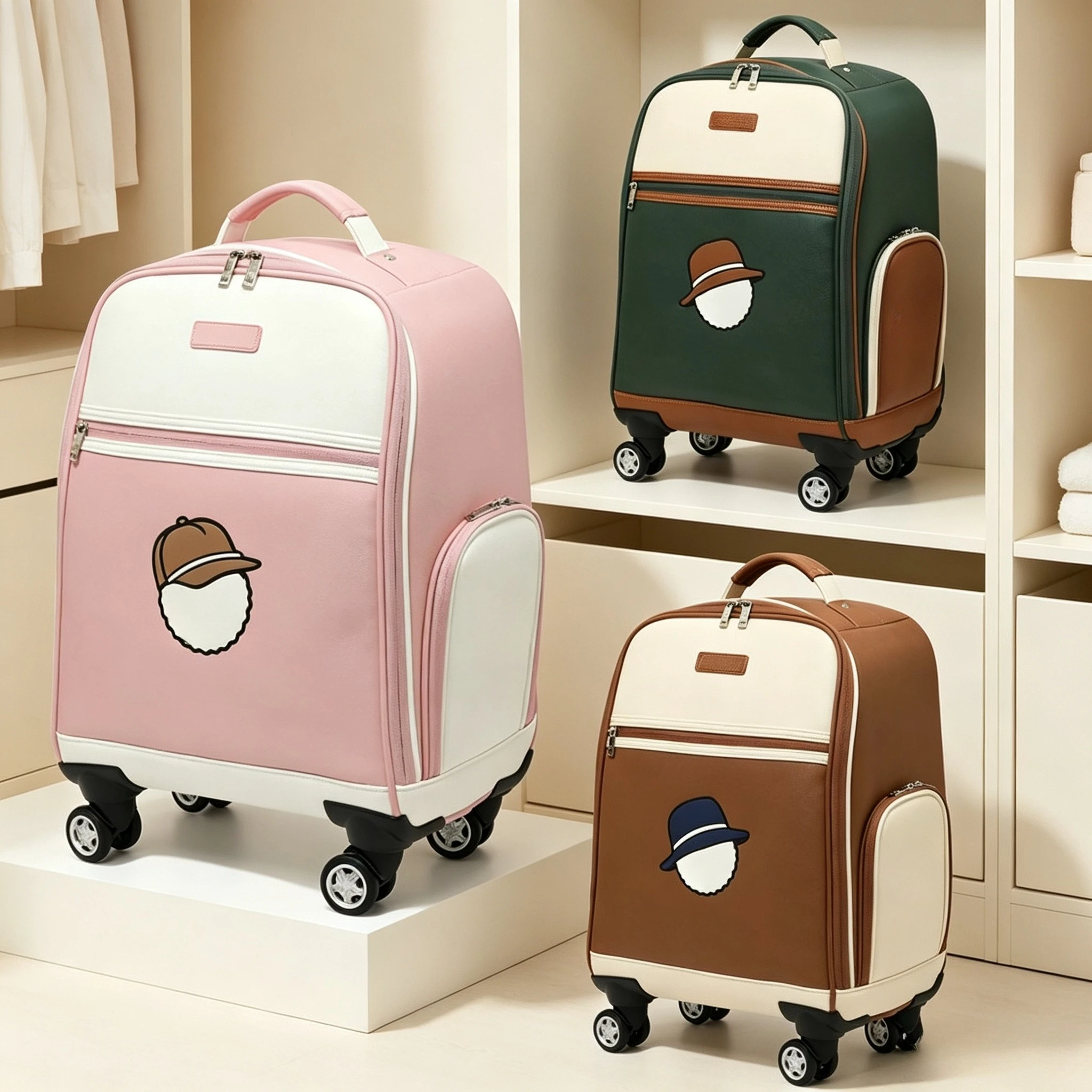 Heavy Duty Golf Travel Luggage Anti-Shock Rolling Wheeled Bag Hard Cover Golf Club Protective Suitcase