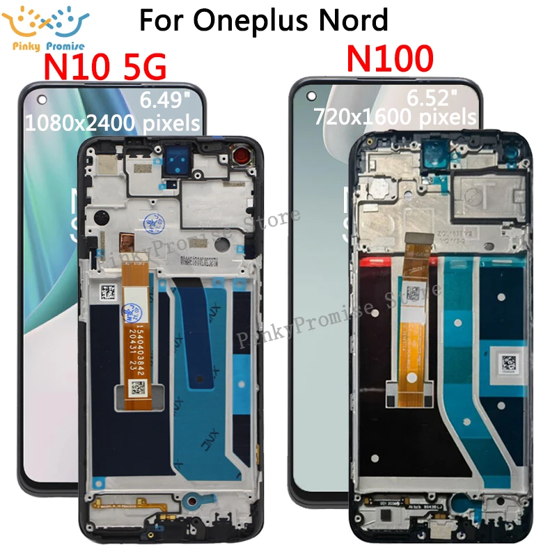 

Top Original For Oneplus Nord N10 5G / NORD N100 LCD Display With frame Touch Screen Digitizer Assembly BE2013 BE2029 Perfect