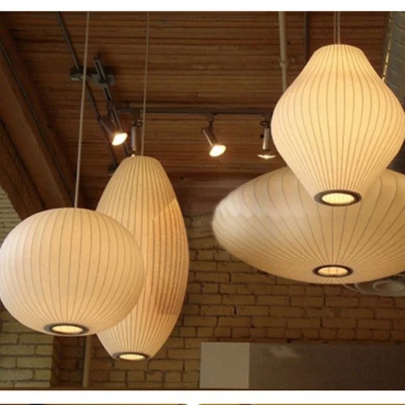 2025 Japanese Pendant Light White Design Minimalist Lamp Silk Cloth Light Clothing Nelson Lamp Shop Cloth Loft Lantern Pendant L
