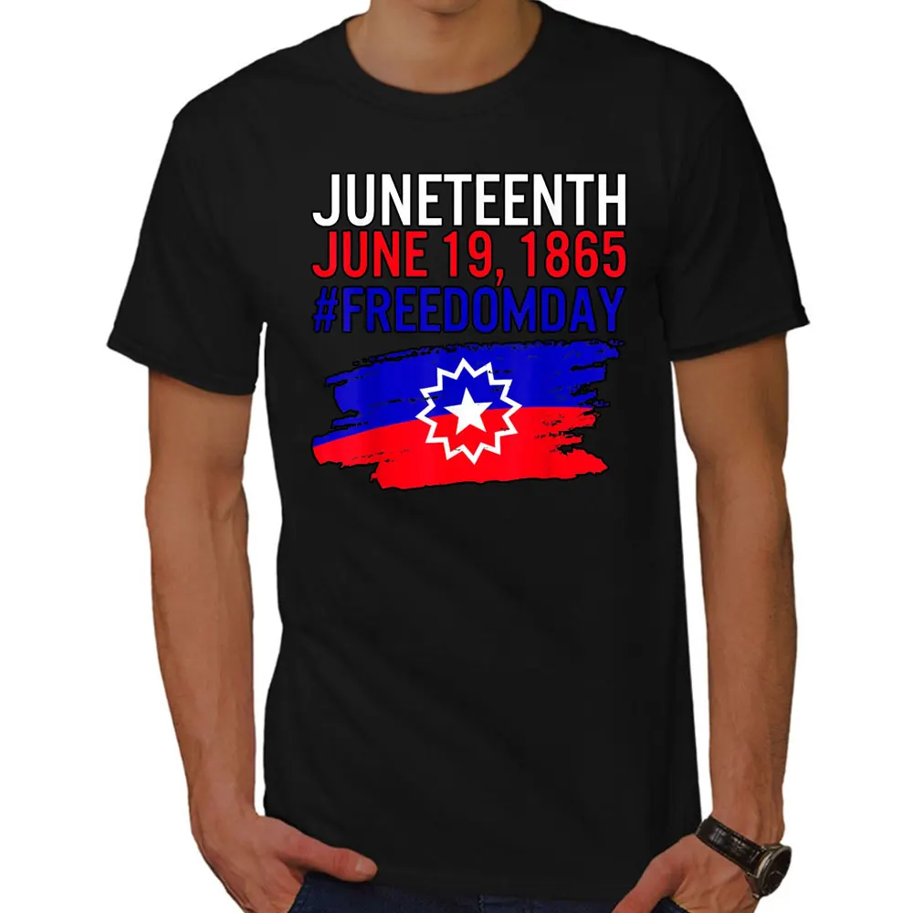 Juneteenth Flag Afro Free-ish June 19 1865 African American T-Shirt Black History and Culture Liberation Day Tees Short Sleeved