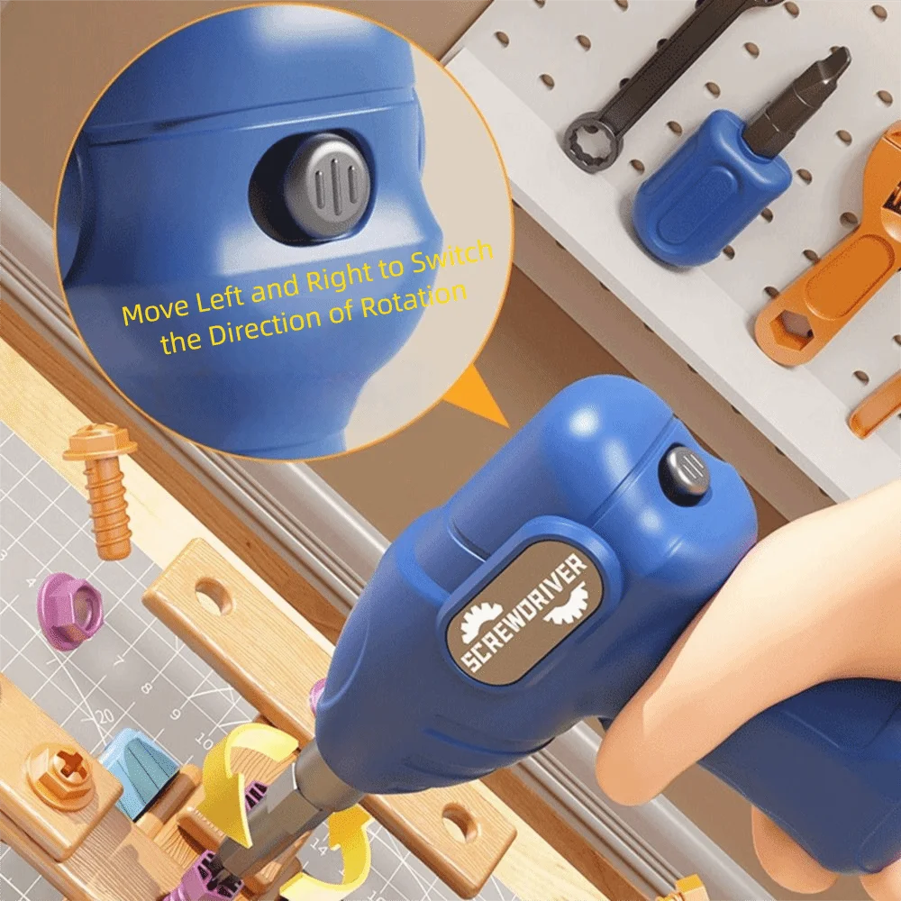 190 pçs diy caixa de ferramentas de reparo das crianças brinquedo com chave de fenda e broca elétrica brinquedo mão desmontagem montagem quebra-cabeça